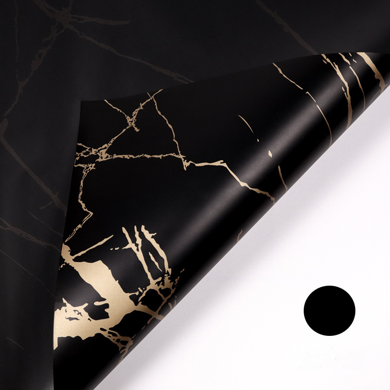 MYHC-13 Golden Marmor Pattern Plastic Flos Wrapping Paper