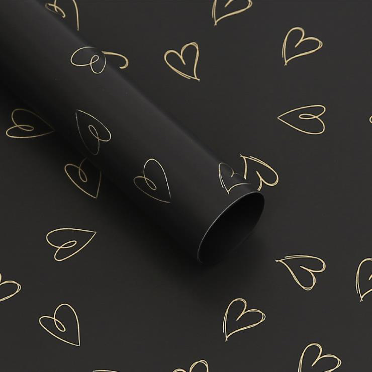 MYHC-XXVIII Cor-informes Linea Drawing Monochrome Cowhide Flowers Wrapping Paper