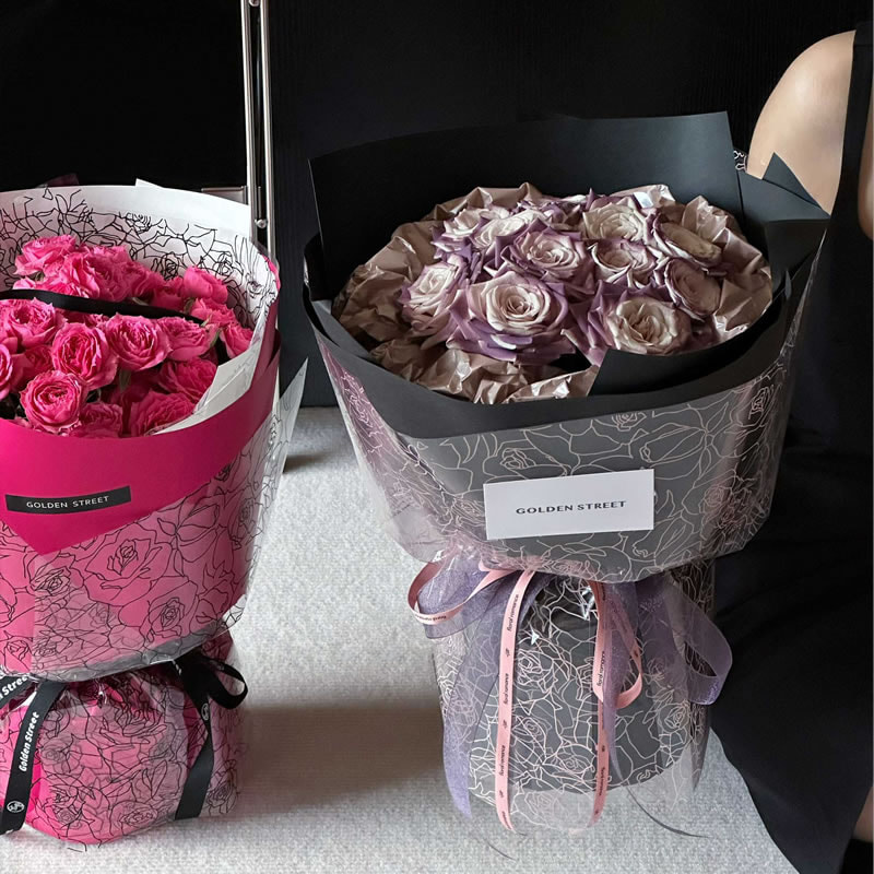 MYHC-29 Monochrome Rose Lines OPP Transparent Flos Packaging Film