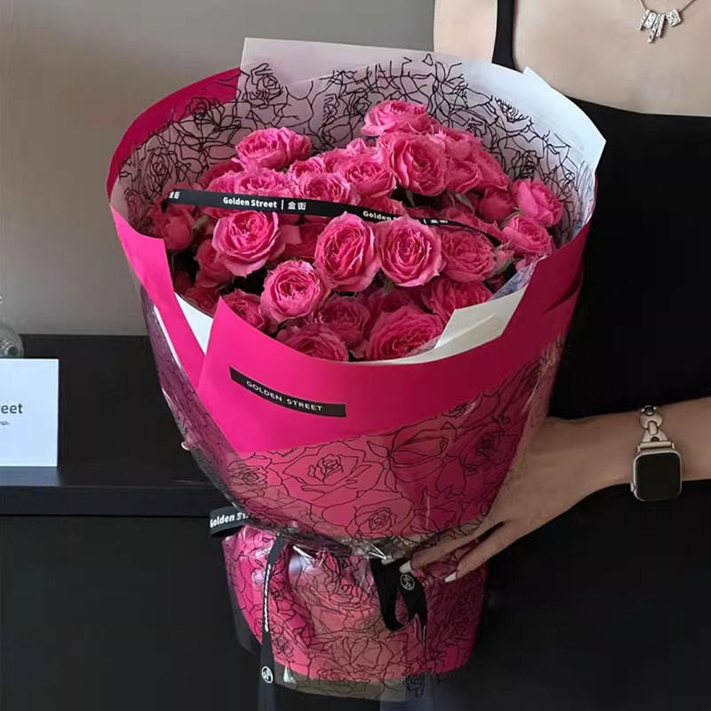 MYHC-29 Monochrome Rose Lines OPP Transparent Flos Packaging Film