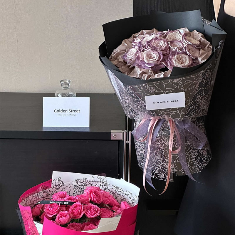 MYHC-29 Monochrome Rose Lines OPP Transparent Flos Packaging Film
