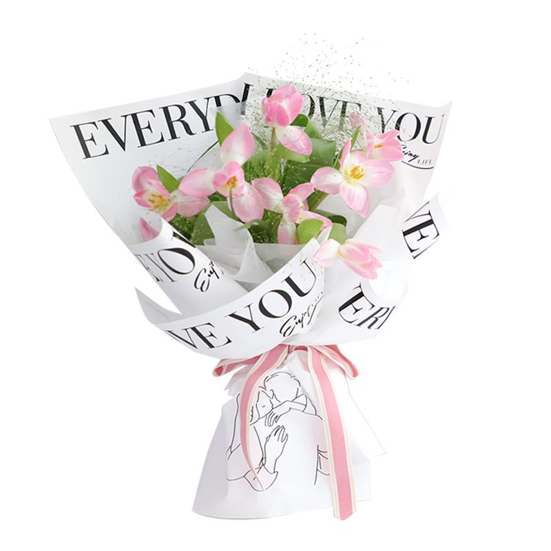 MYHC-40 Jane Eyre Hug Pattern Monochrome Cotton Flower Wrapping Paper