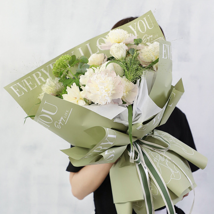 MYHC-40 Jane Eyre Hug Pattern Monochrome Cotton Flower Wrapping Paper