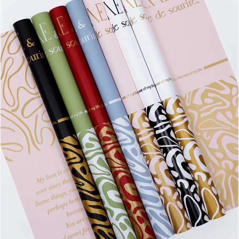 MYHC-44 Modern Graffiti Style Cowhide Flores Packaging Film