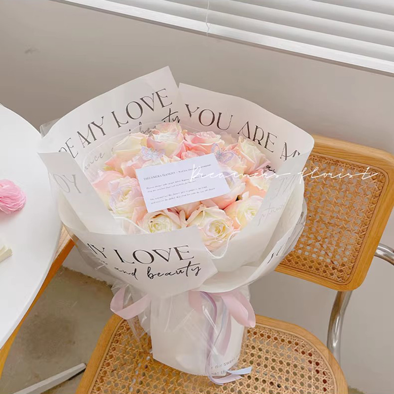 MYHC-LIII unus postesque amor In primum conspectum English Decoration Plastic Flos Wrapping Paper
