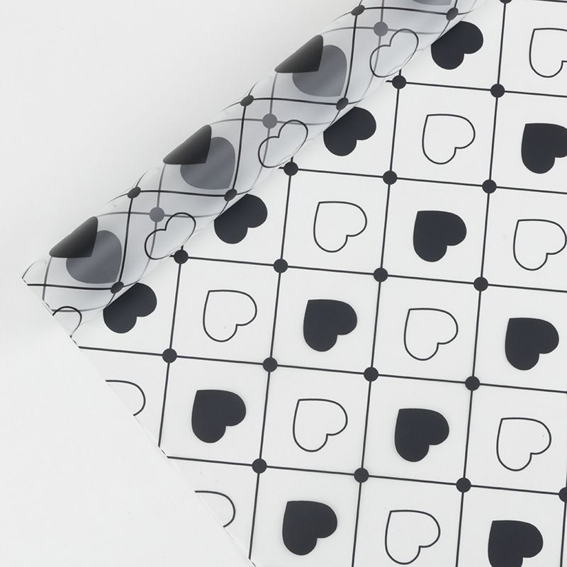 MYHC-60 Monochrome Amor Plaid Pattern Flos Transparens Packaging Film