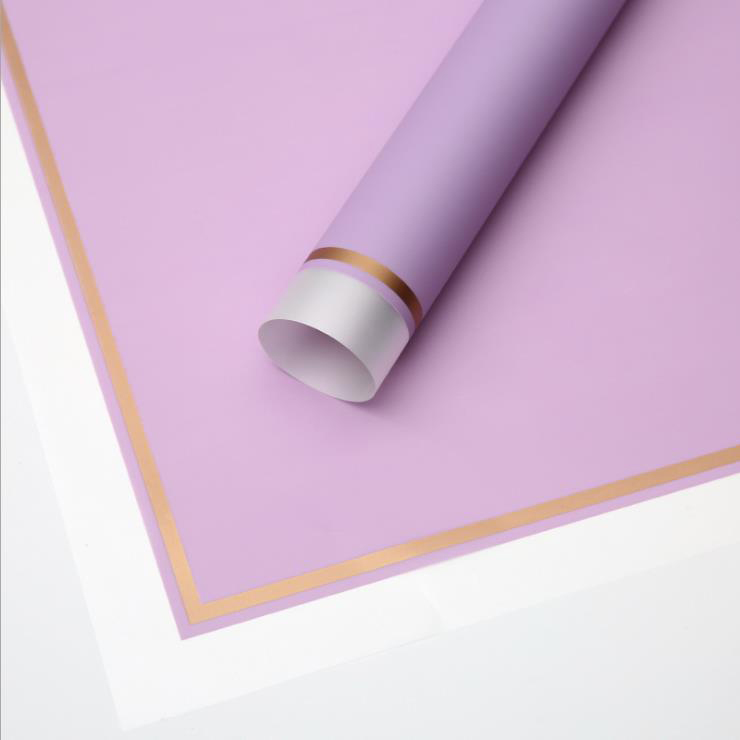 MYHC-LXI White Edge Cum Aurum Edge Matte Film Matte Flower Wrapping Paper