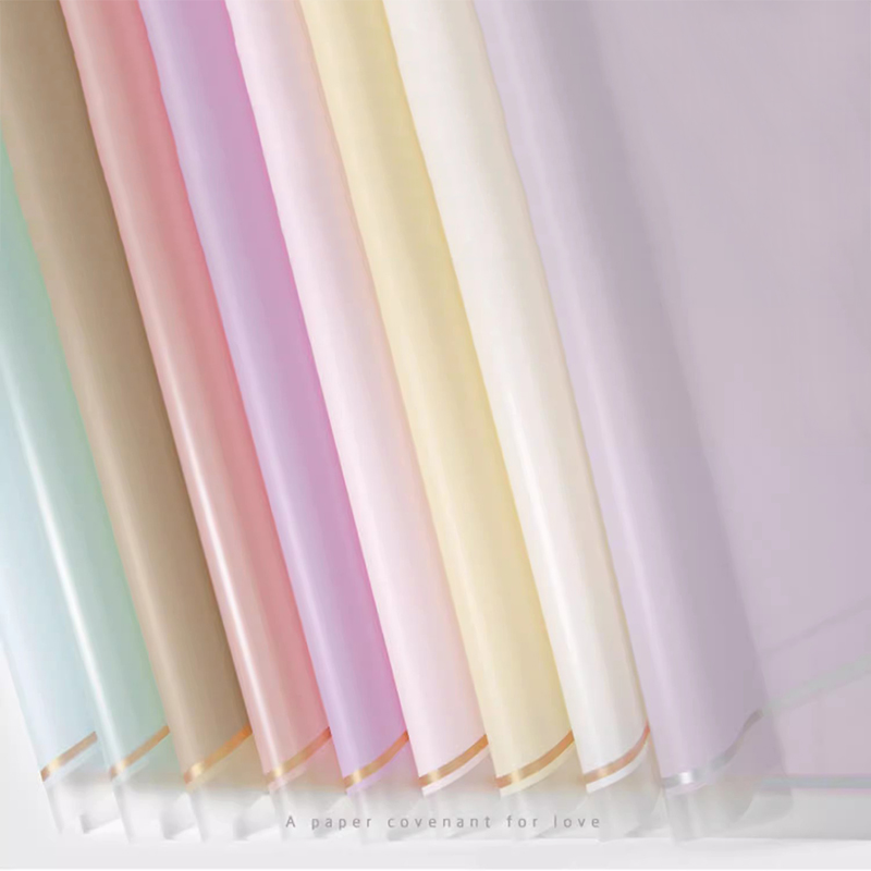 MYHC-LXI White Edge Cum Aurum Edge Matte Film Matte Flower Wrapping Paper