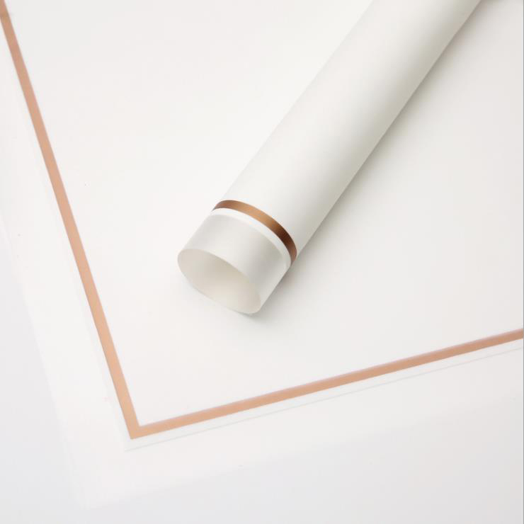 MYHC-LXI White Edge Cum Aurum Edge Matte Film Matte Flower Wrapping Paper