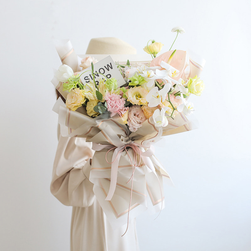 MYHC-LXI White Edge Cum Aurum Edge Matte Film Matte Flower Wrapping Paper