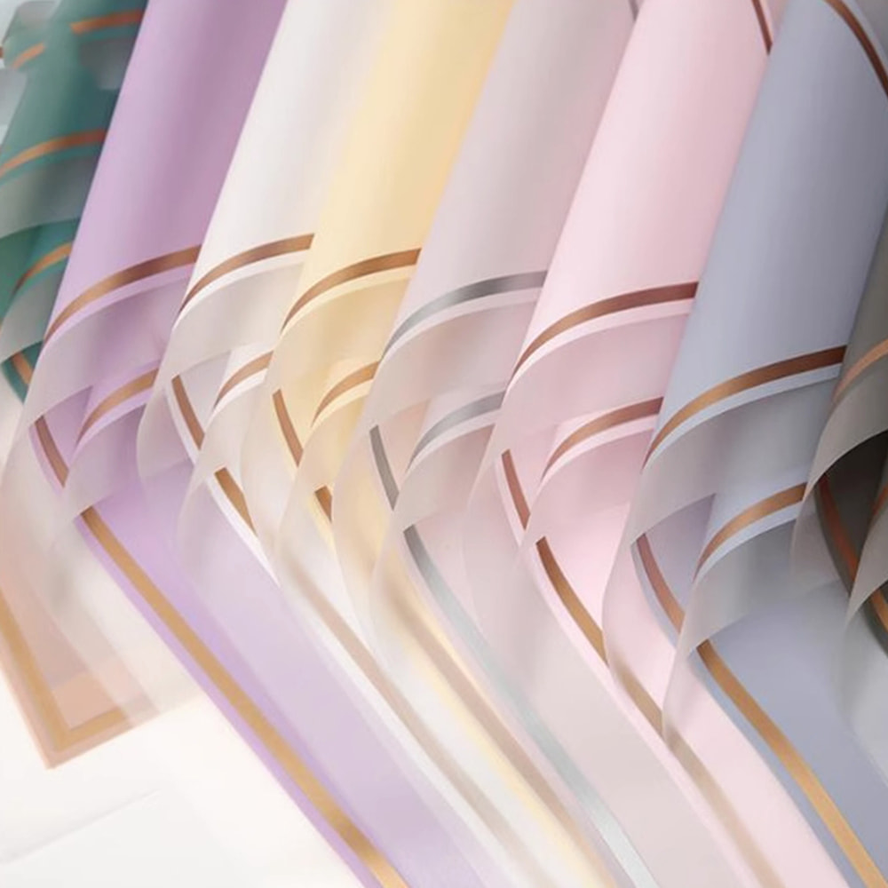 MYHC-LXI White Edge Cum Aurum Edge Matte Film Matte Flower Wrapping Paper