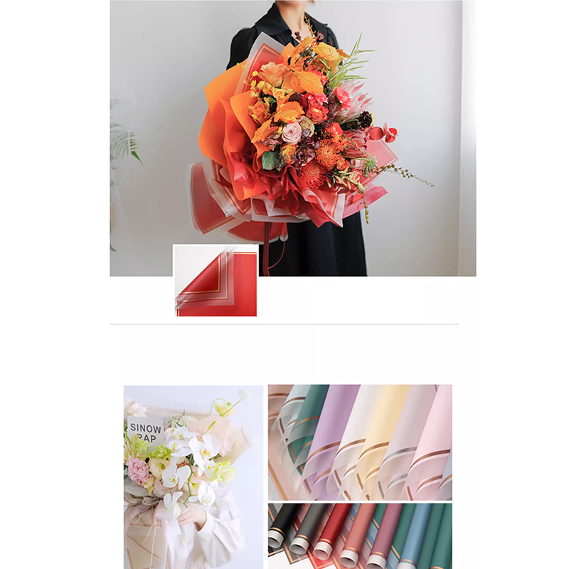 MYHC-LXI White Edge Cum Aurum Edge Matte Film Matte Flower Wrapping Paper