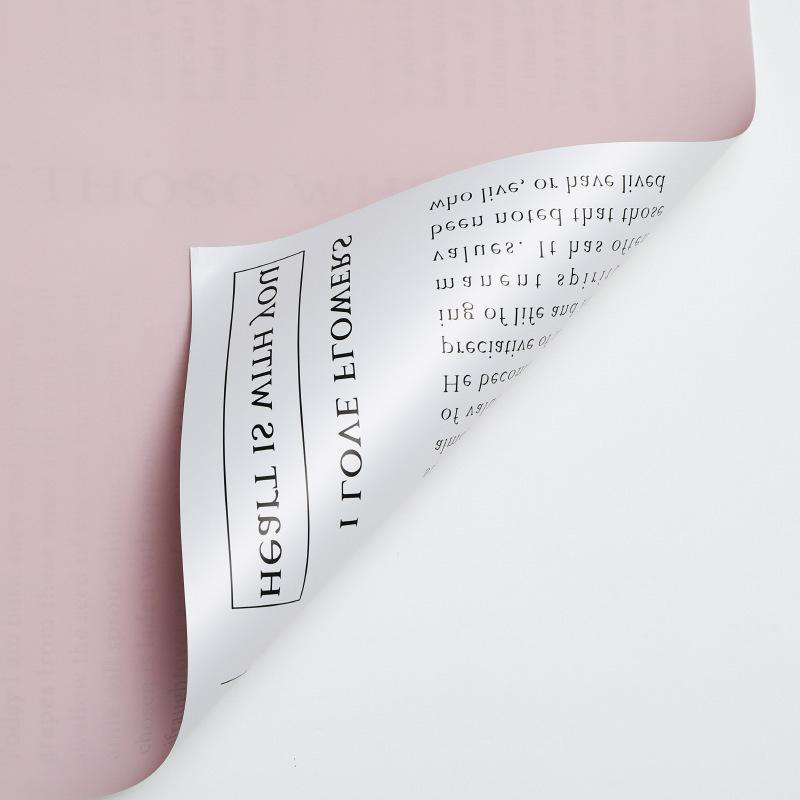 MYHC-64 Single-sided White English Newspaper, Pearlescent film, Cowhide Flower Packaging film