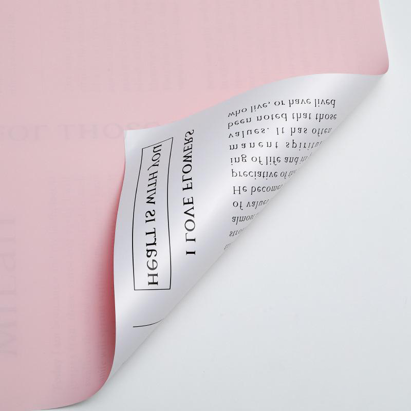 MYHC-64 Single-sided White English Newspaper, Pearlescent film, Cowhide Flower Packaging film