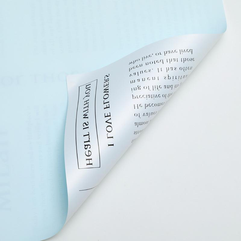 MYHC-64 Single-sided White English Newspaper, Pearlescent film, Cowhide Flower Packaging film