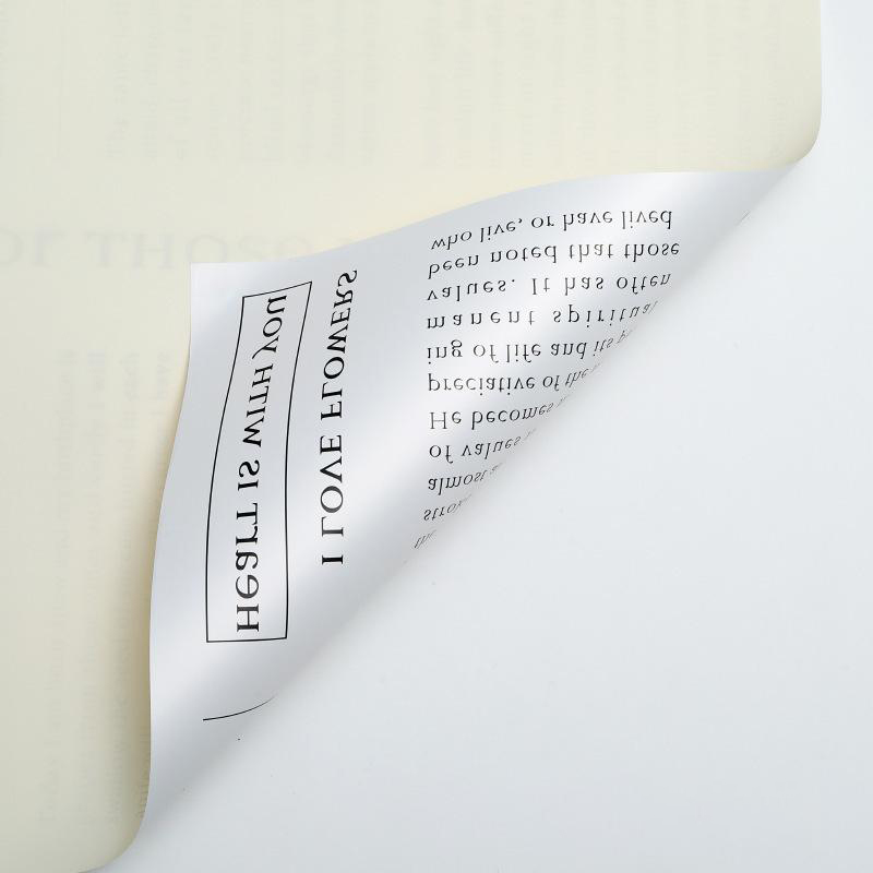 MYHC-64 Single-sided White English Newspaper, Pearlescent film, Cowhide Flower Packaging film