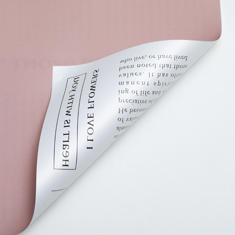 MYHC-64 Single-sided White English Newspaper, Pearlescent film, Cowhide Flower Packaging film