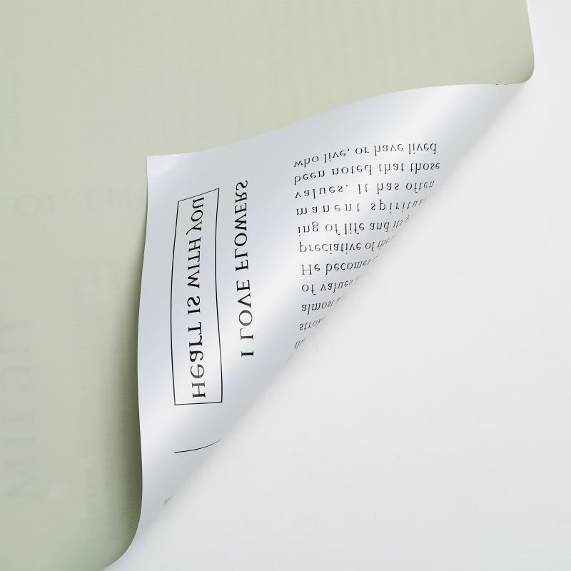 MYHC-64 Single-sided White English Newspaper, Pearlescent film, Cowhide Flower Packaging film