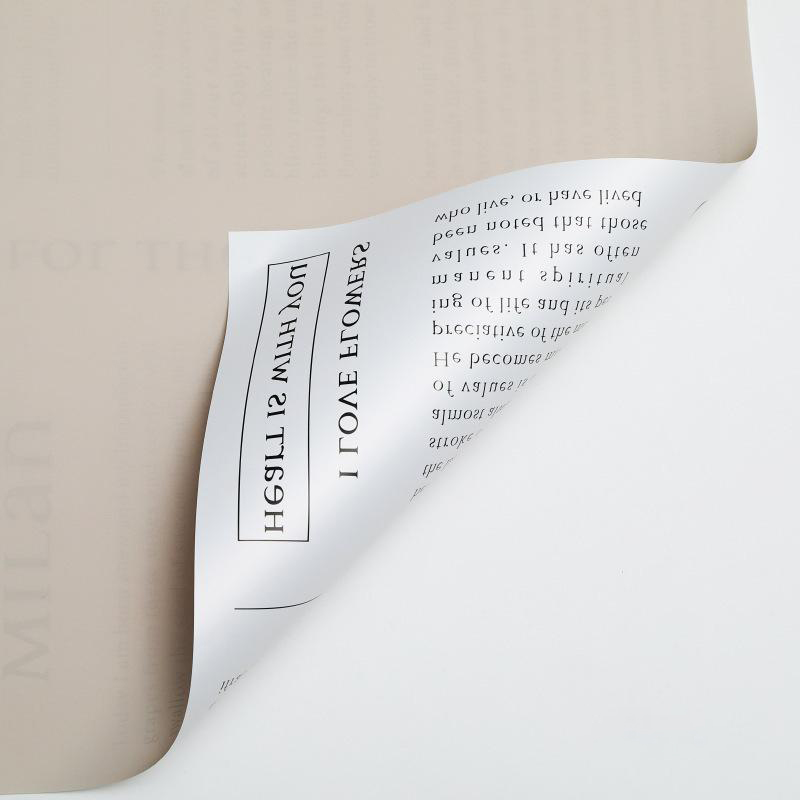 MYHC-64 Single-sided White English Newspaper, Pearlescent film, Cowhide Flower Packaging film