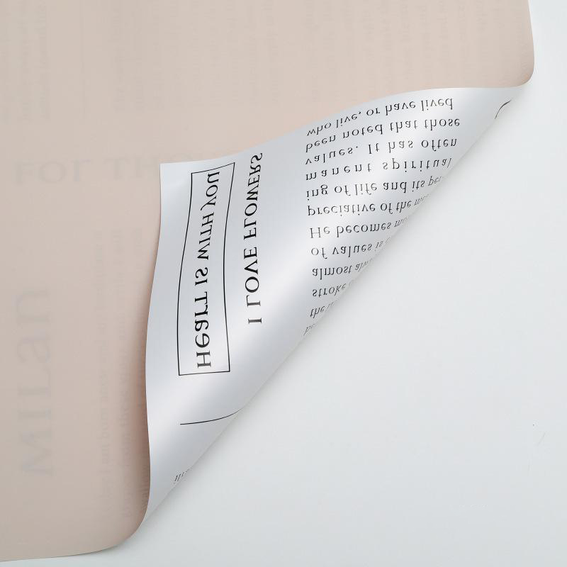 MYHC-64 Single-sided White English Newspaper, Pearlescent film, Cowhide Flower Packaging film