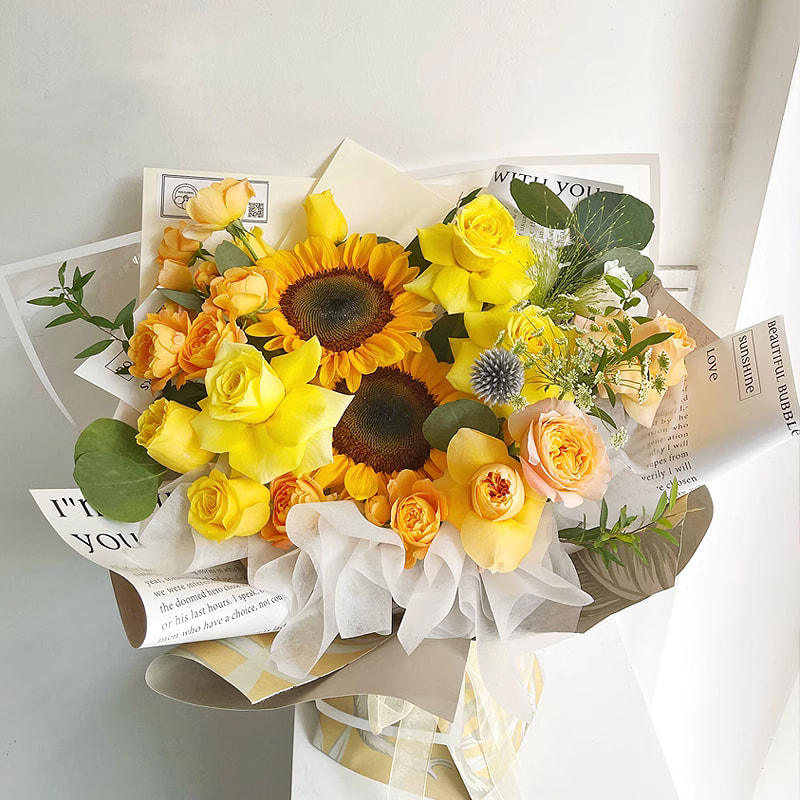 MYHC-64 Single-sided White English Newspaper, Pearlescent film, Cowhide Flower Packaging film