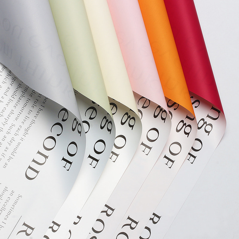MYHC-64 Single-sided White English Newspaper, Pearlescent film, Cowhide Flower Packaging film