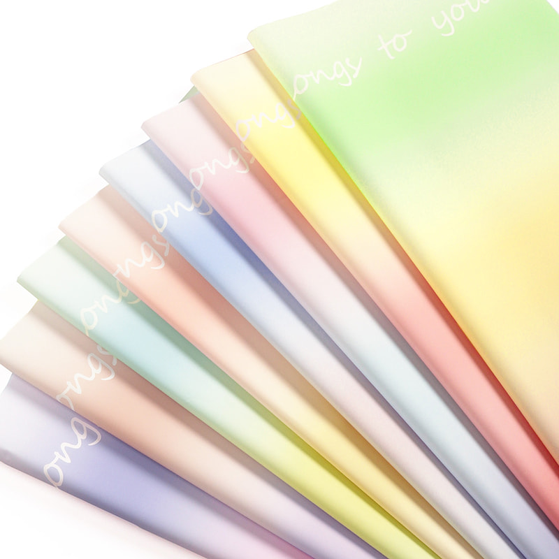 MYHC-66 Macaron Gradient Color IMPERVIUS Flower Wrapping Paper
