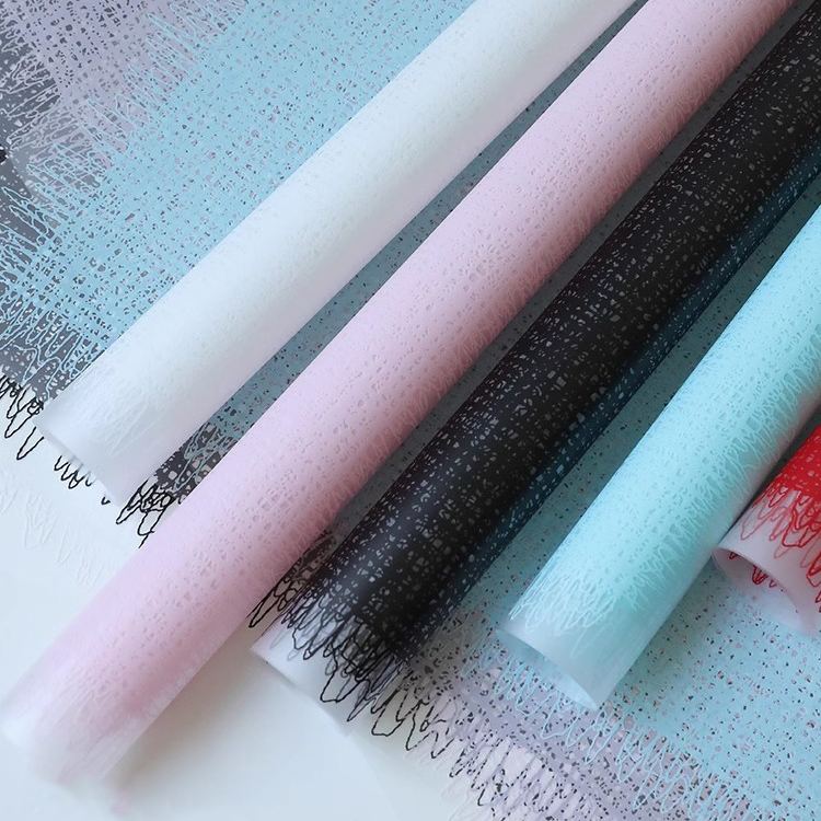 MYHC-67 Transparent Bottom Monochrome Texta Fabric Pattern Flos Plastic Packaging Film