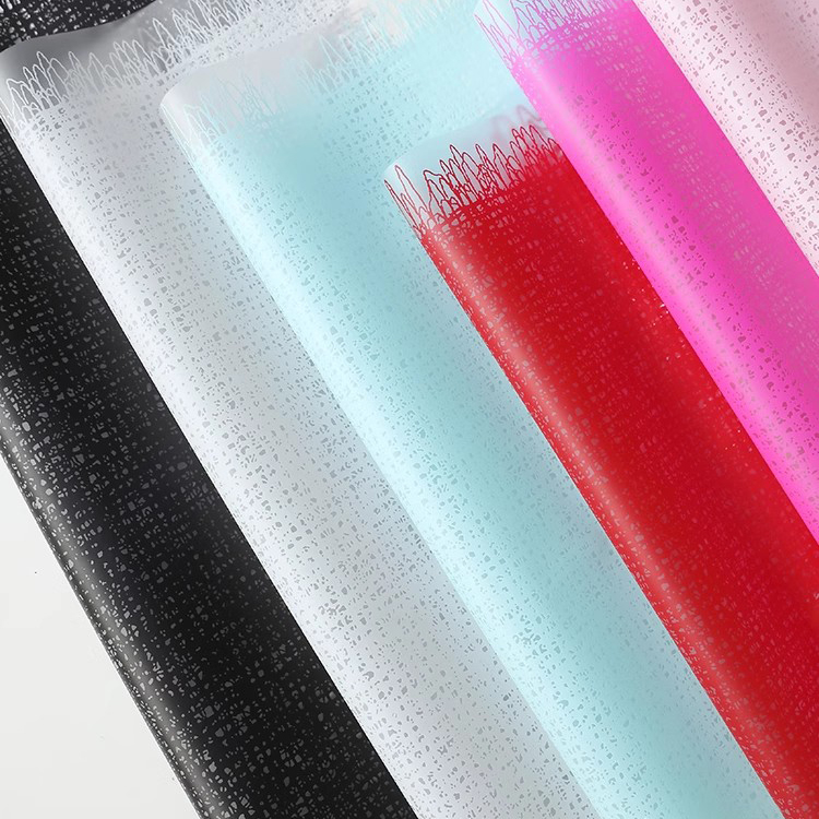 MYHC-67 Transparent Bottom Monochrome Texta Fabric Pattern Flos Plastic Packaging Film