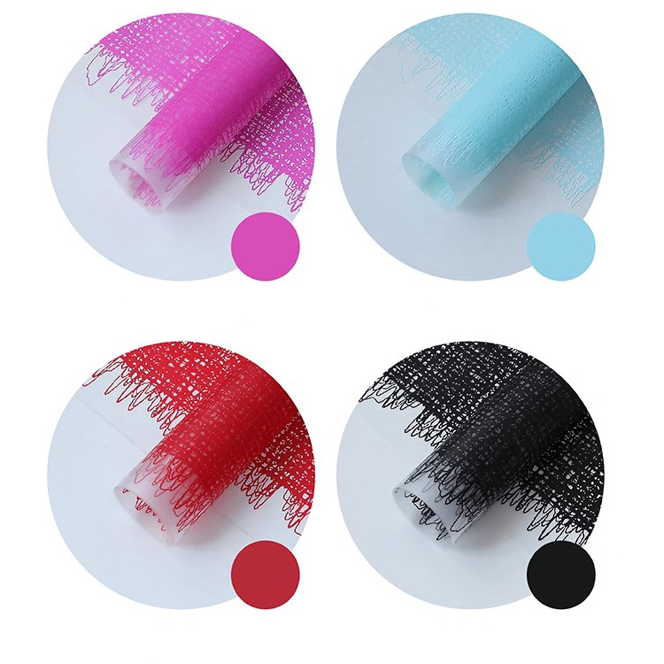 MYHC-67 Transparent Bottom Monochrome Texta Fabric Pattern Flos Plastic Packaging Film