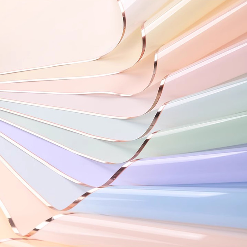 MYHC-72 Solidus Color Aurum Edge Aqua lux Film Transparent Flos Packaging Film