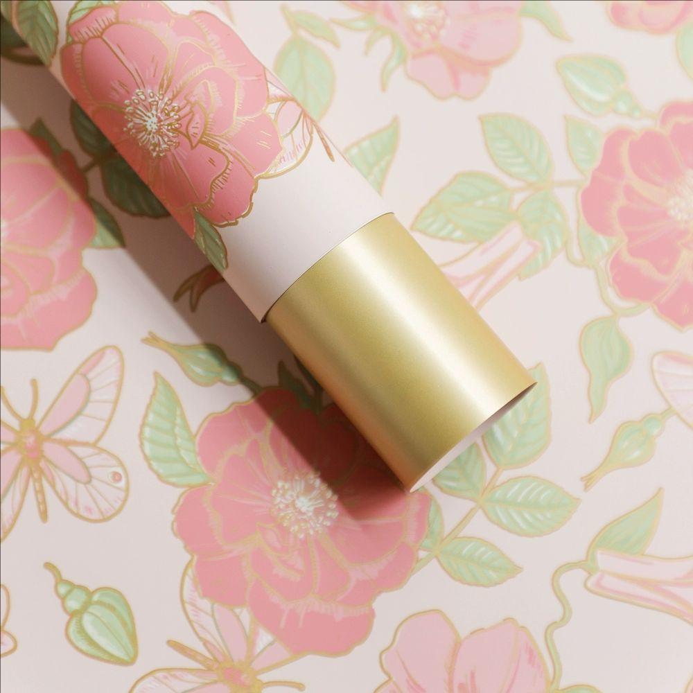 MYHC-76 Gold-edged Vintage Camellia Pattern Pearlescent Flower Wrapping Paper