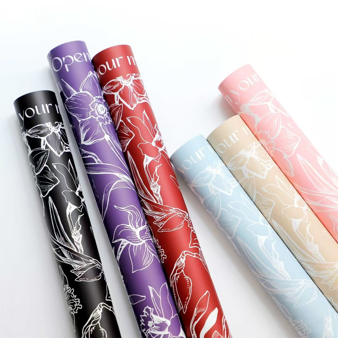 MyHC-77 Daffodils Lineas Bopp Pearlescent Film Flower Wrapping Paper