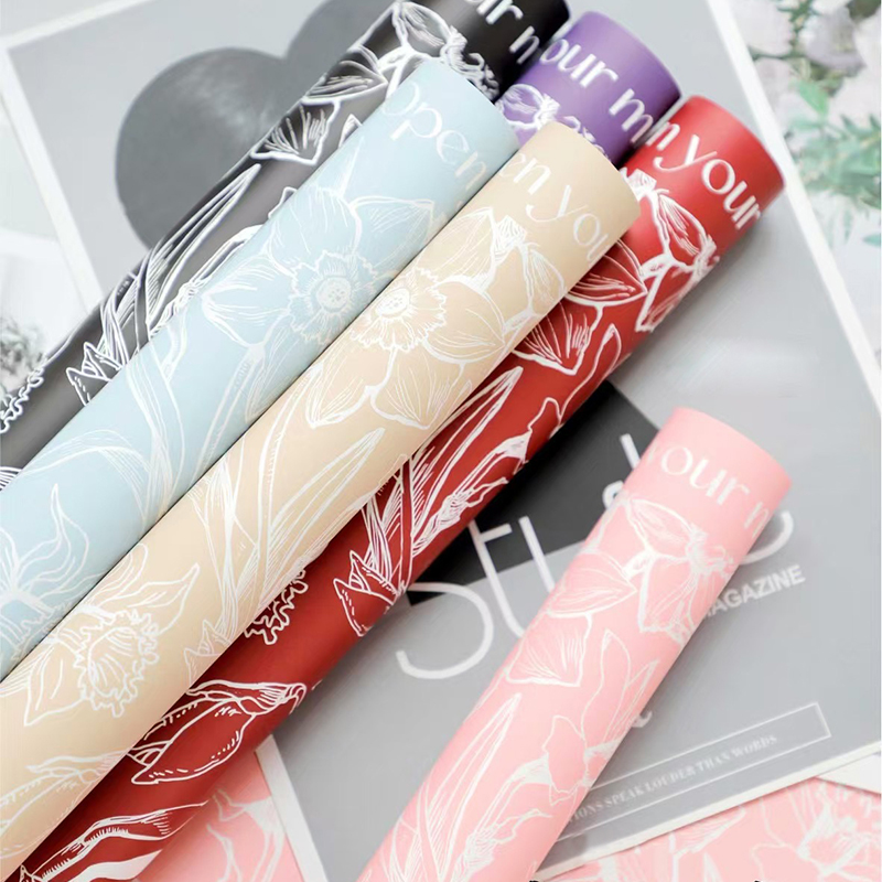 MyHC-77 Daffodils Lineas Bopp Pearlescent Film Flower Wrapping Paper