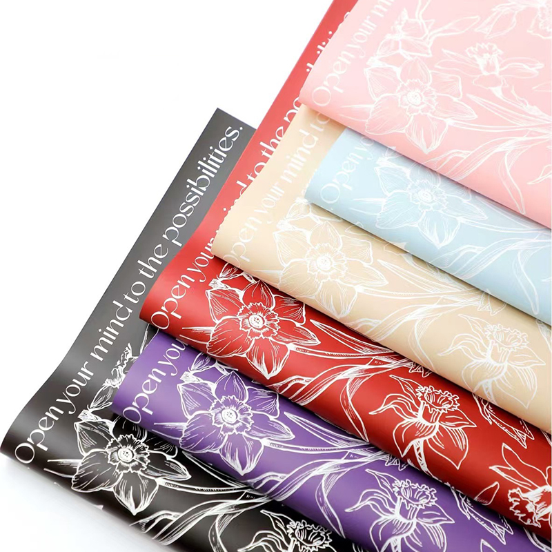 MyHC-77 Daffodils Lineas Bopp Pearlescent Film Flower Wrapping Paper