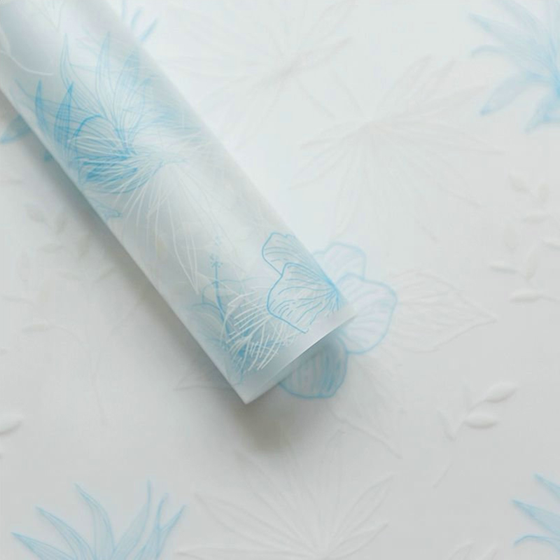 MYHC-80 Simple Plant Lines Transparent Film Flowers Wrapping Paper