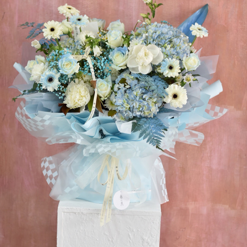 Multi-coloris Plaid Bouquet Wrapping Paper