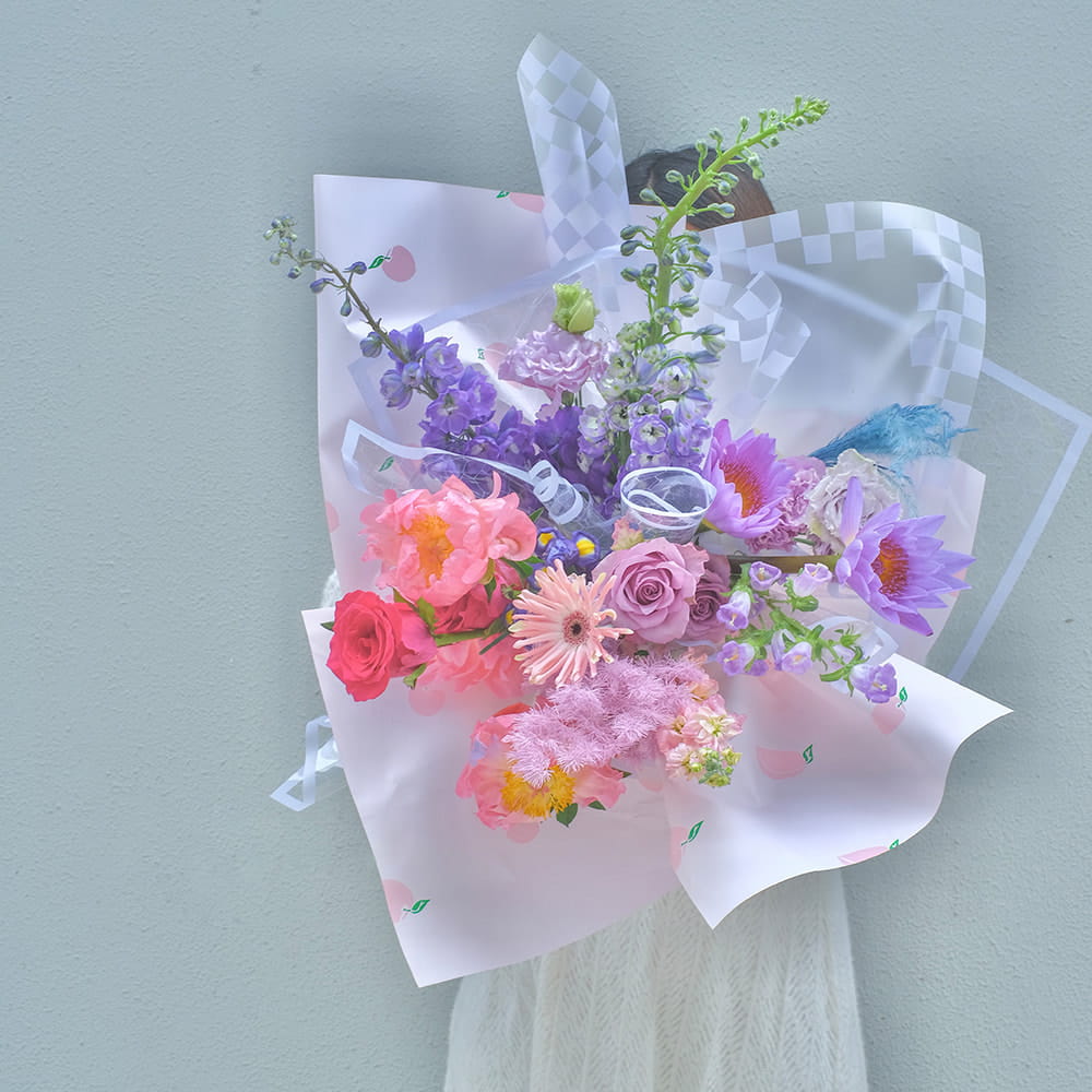 Multi-coloris Plaid Bouquet Wrapping Paper