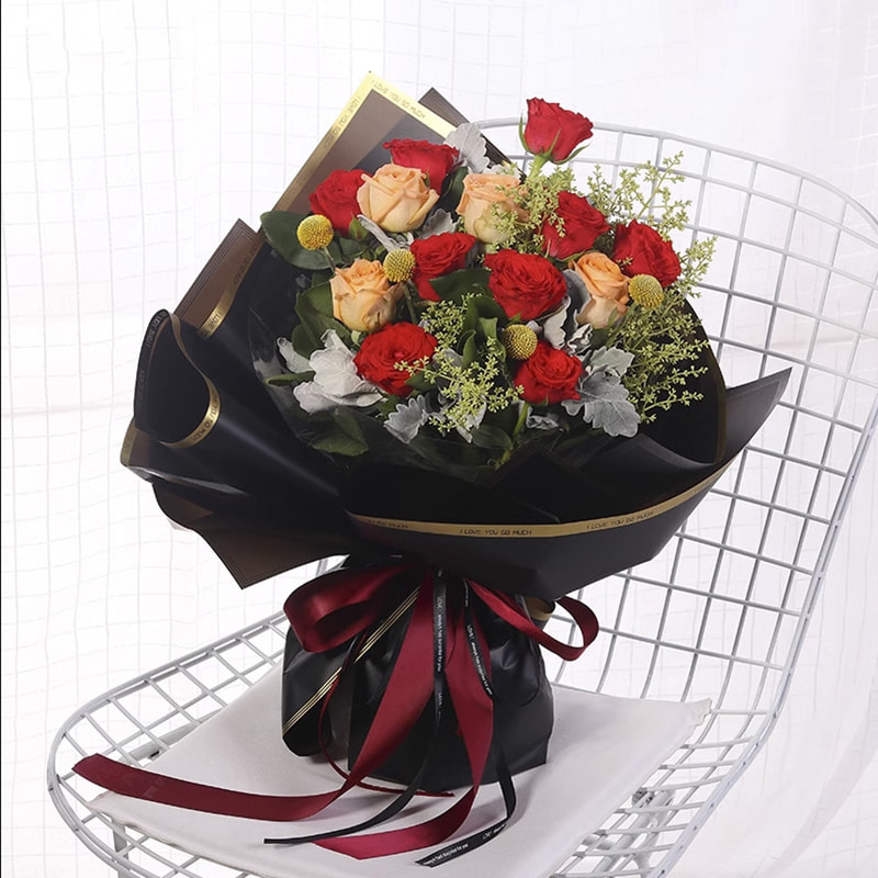 Plastic Waterproof Embossing Matt Lamination Flower Wrapping Paper