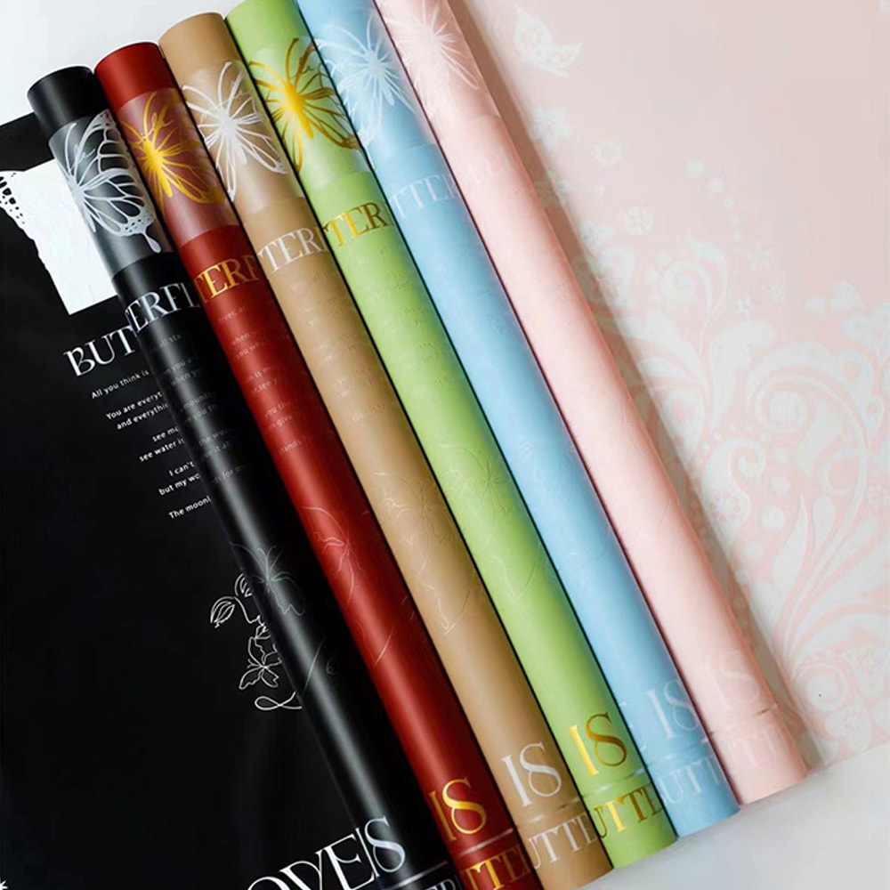IMPERVIUS Bouquet Packaging Nossa Paper with Single-Sided Coating Hollowed Out Butterfly Print Design