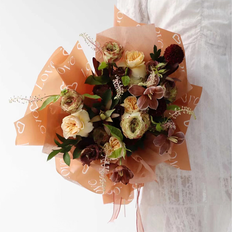 Love Letters Print Design Flower Wrapping Nossa Paper with Waterproof Coating LAETUS