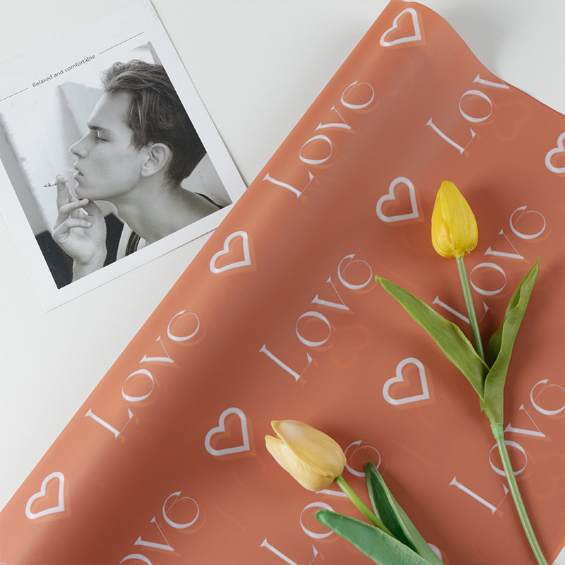 Love Letters Print Design Flower Wrapping Nossa Paper with Waterproof Coating LAETUS