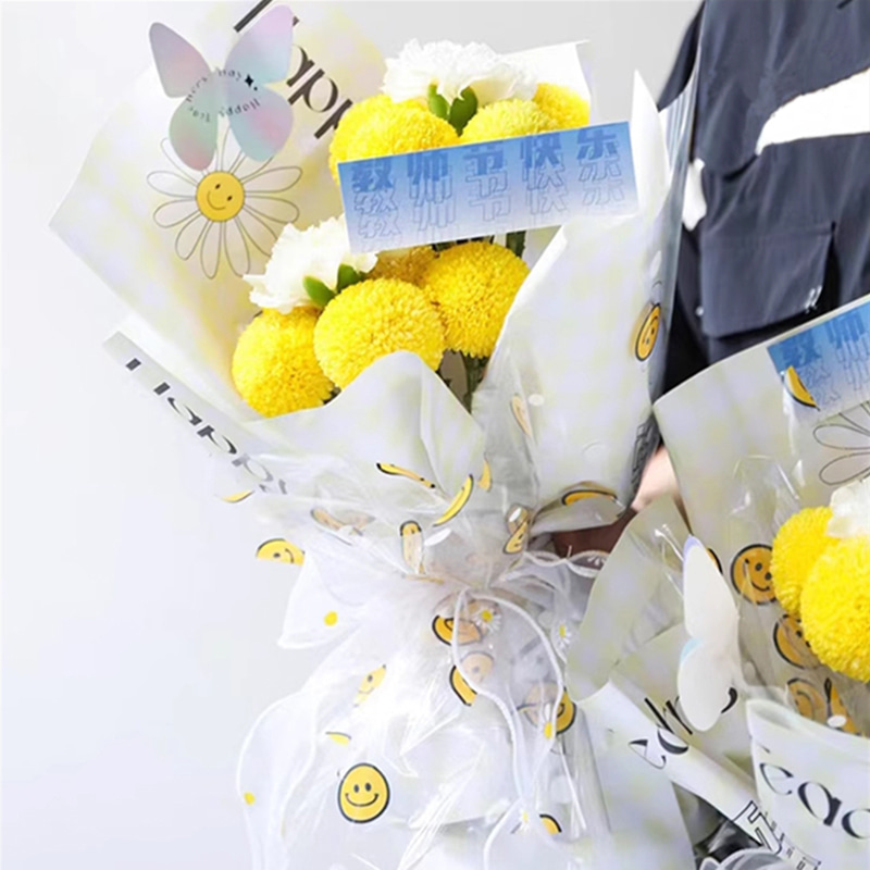 OPP Cellophane Smiling Flower Wrapping Paper