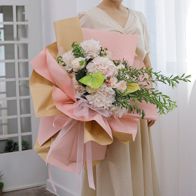 Coreanica solidus-coloris Bouquet Wrapping Paper