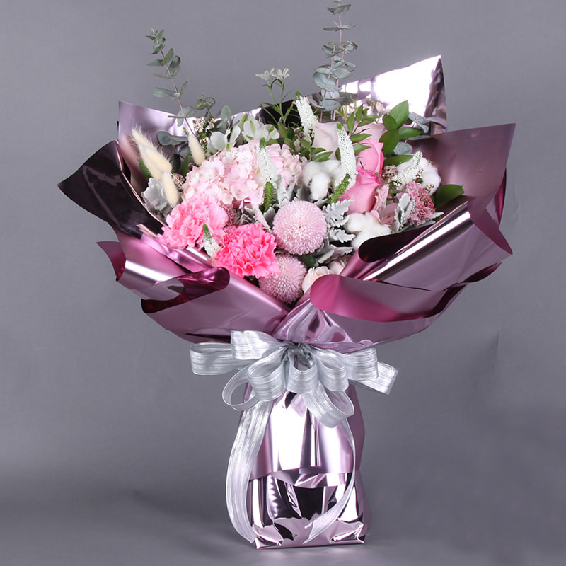Duplex postesque vibrans metallicam film Bouquet Wrapping Paper