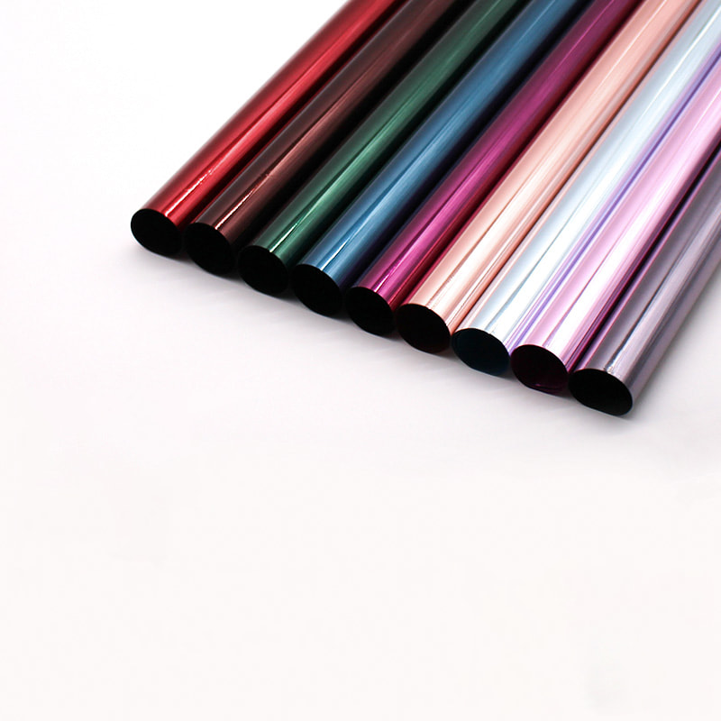 Duplex postesque vibrans metallicam film Bouquet Wrapping Paper