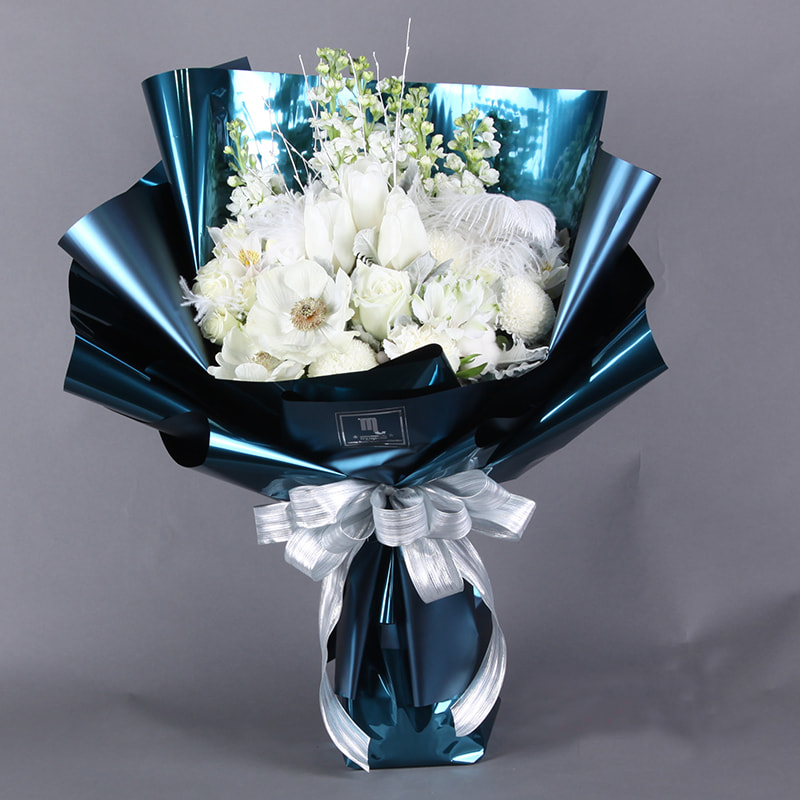 Duplex postesque vibrans metallicam film Bouquet Wrapping Paper