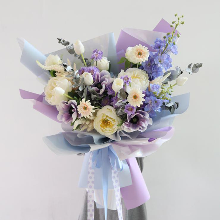 Candy Colored Bouquet Wrapping Paper Fantasy Aurum-Plated