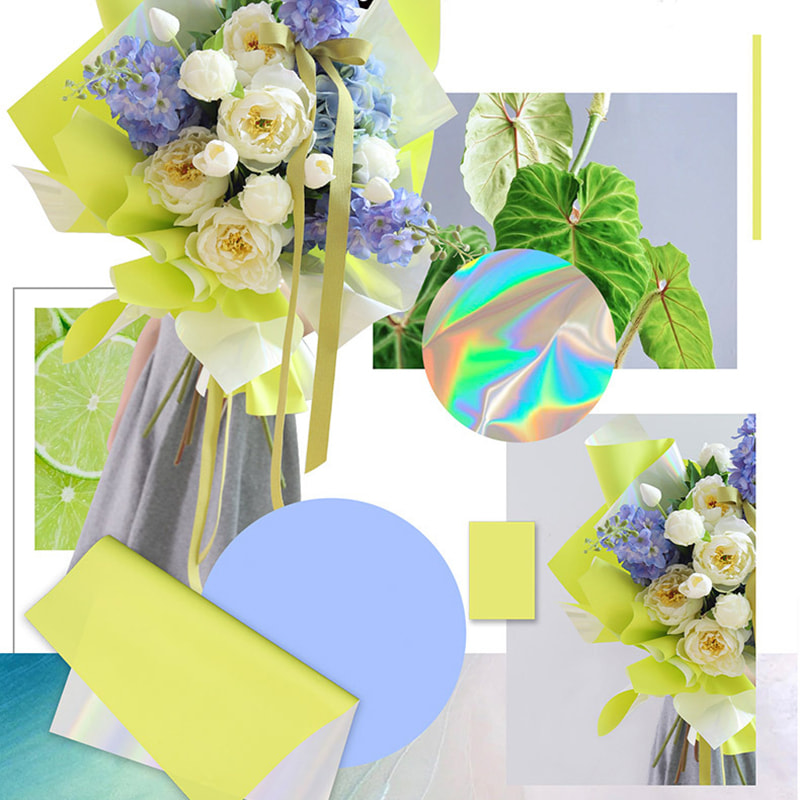 Candy Colored Bouquet Wrapping Paper Fantasy Aurum-Plated