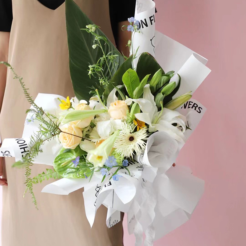 Flos Amoris Bouquet charta involuti rosae exemplum